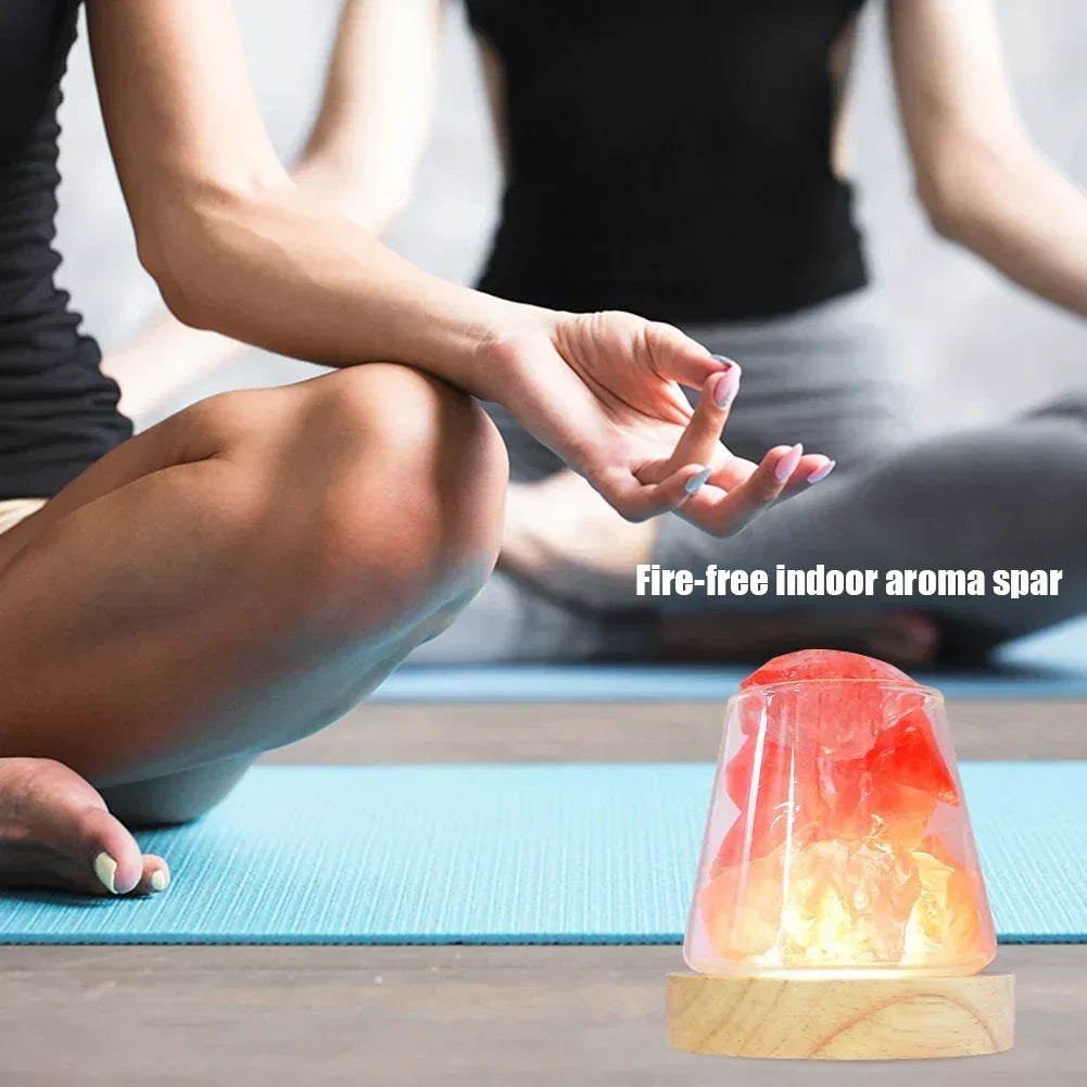Himalaya Saltlampe - Krystal Nattelys &amp; Æterisk Oliediffuser