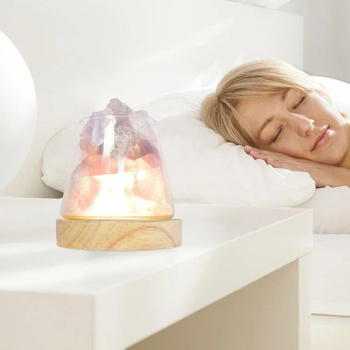 Himalaya Saltlampe - Krystal Nattelys &amp; Æterisk Oliediffuser