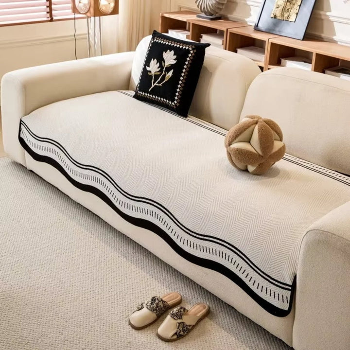 Moderne Bølge Anti-Skrid Sofa Betræk