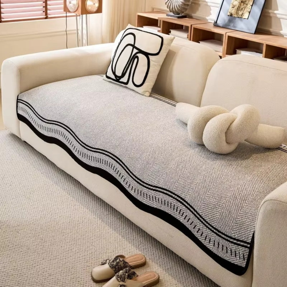 Moderne Bølge Anti-Skrid Sofa Betræk