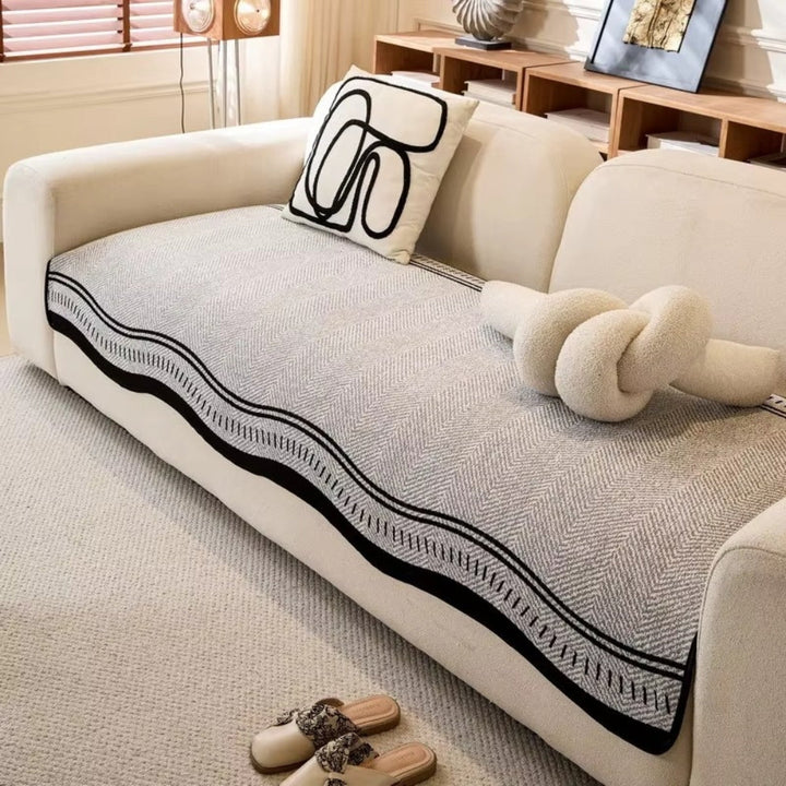 Moderne Bølge Anti-Skrid Sofa Betræk