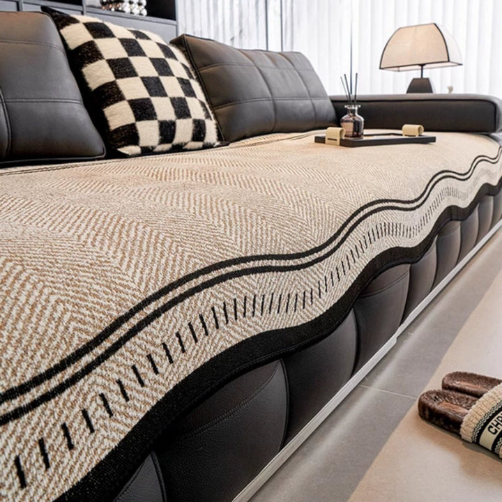 Moderne Bølge Anti-Skrid Sofa Betræk