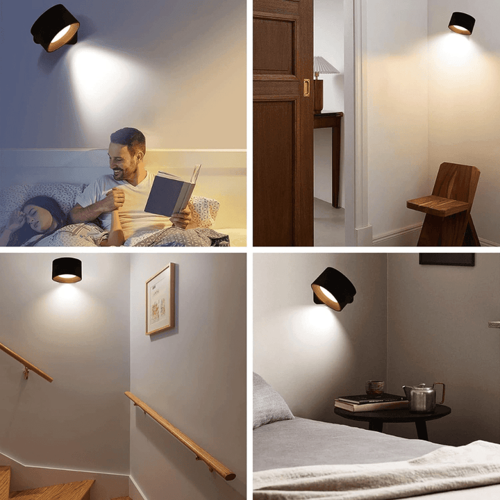 360° trådløs genopladelig væglampe | Alsidig LED-belysningsløsning