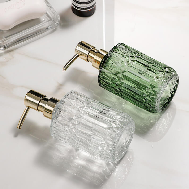 Diamantmønster Glas Sæbedispenser