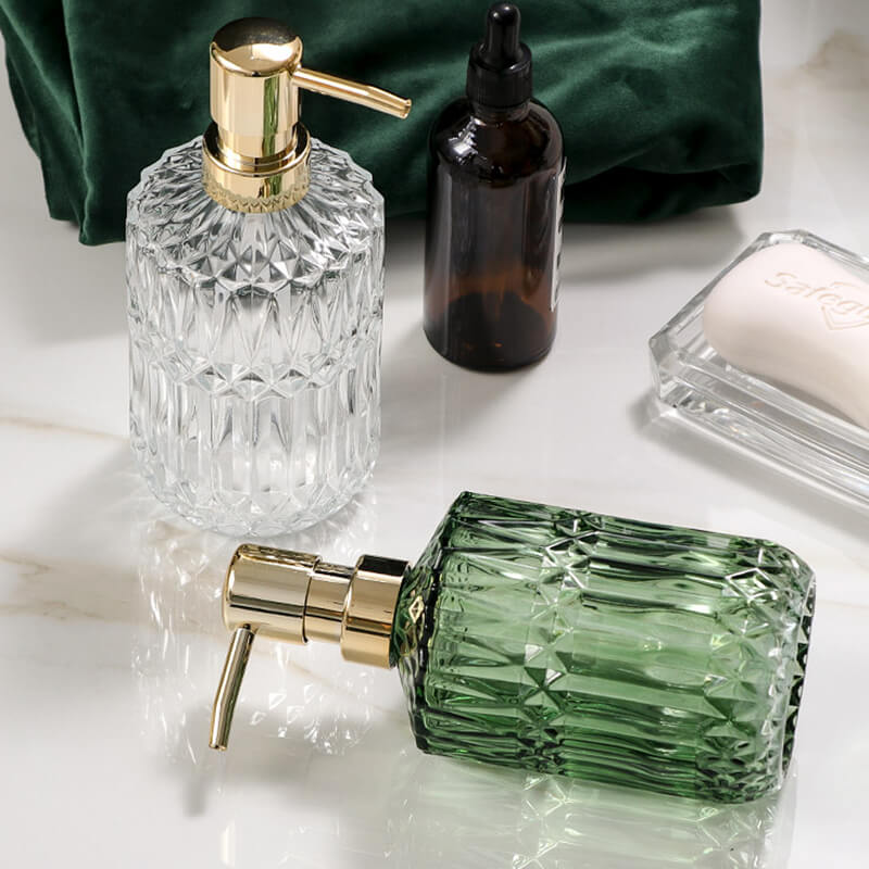 Diamantmønster Glas Sæbedispenser