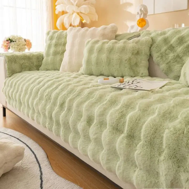 Tykt Kanin Plush Sofa Dække