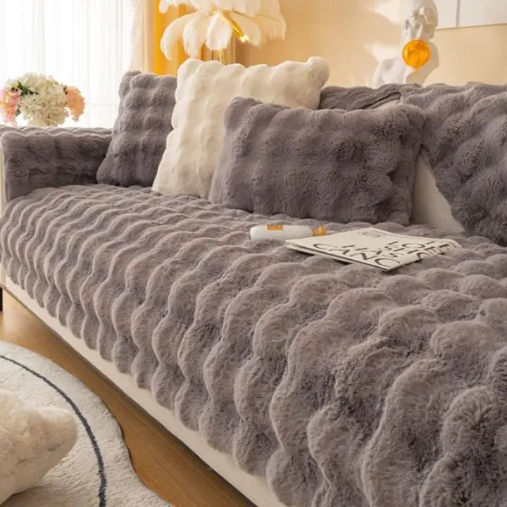 Tykt Kanin Plush Sofa Dække
