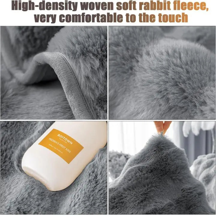 Tykt Kanin Plush Sofa Dække