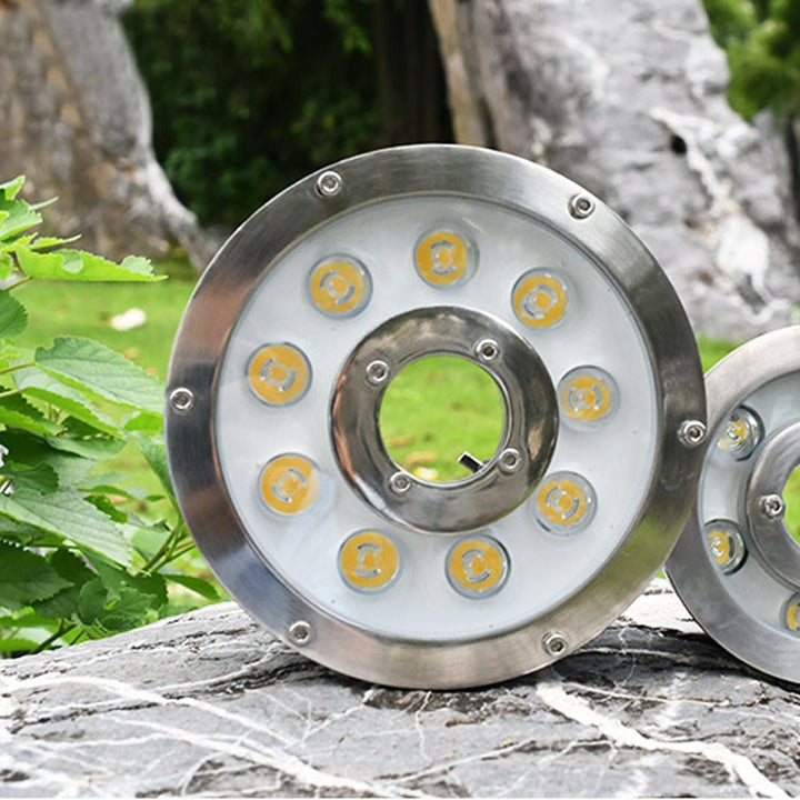 6W Landskabs farveskiftende Ring LED Aluminiumlegering Underwater Fountain Light (farveskiftende)