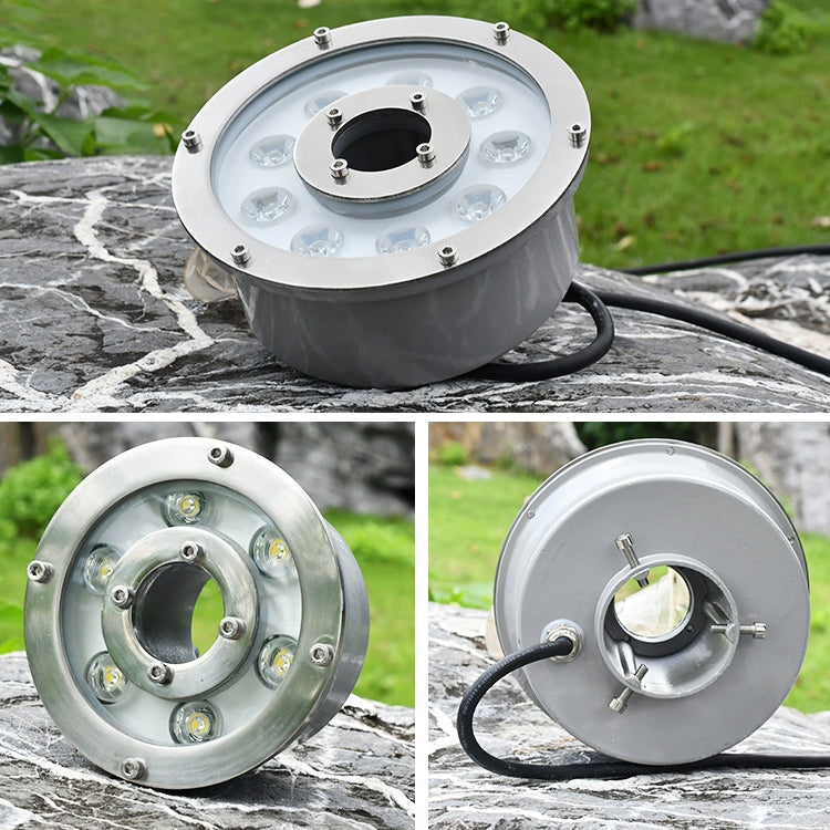 6W Landskabs farveskiftende Ring LED Aluminiumlegering Underwater Fountain Light (farveskiftende)
