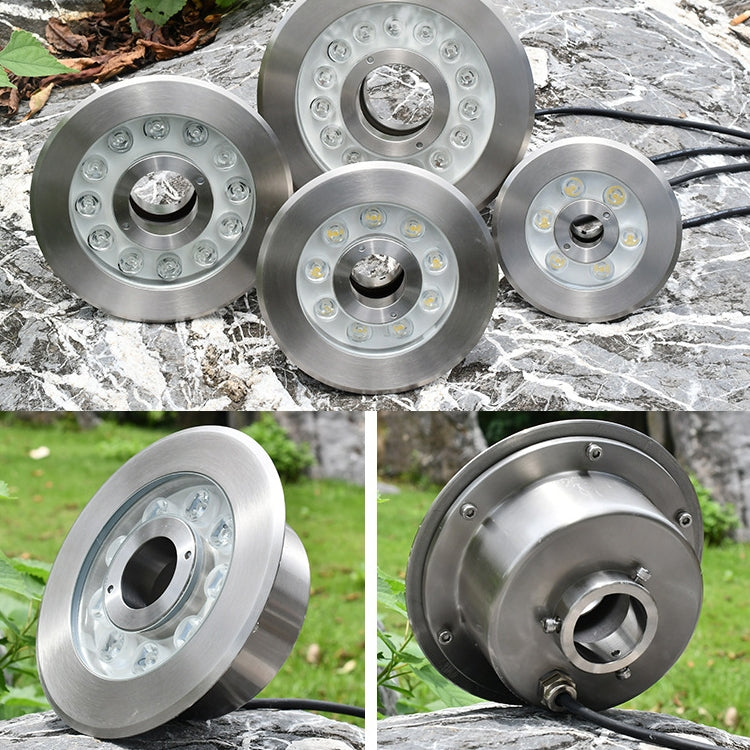 12W Landskabs farveskiftende Ring LED Rustfrit Stål Underwater Spotlight (farverig)