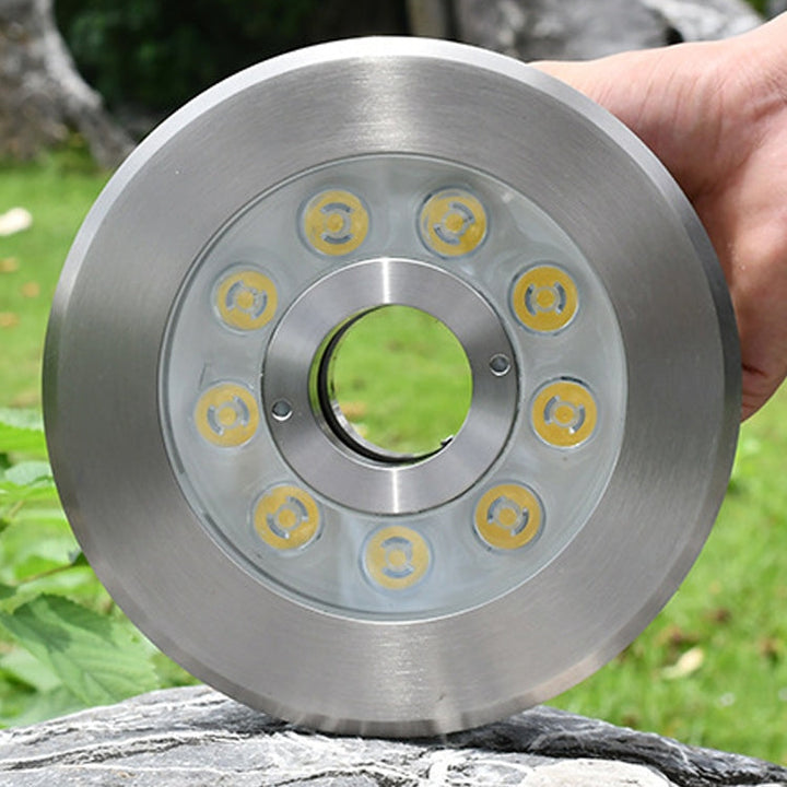 18W Landskabsfarvet farveskiftende ring LED Rustfrit Stål Underwater Fountain Light (farverig)