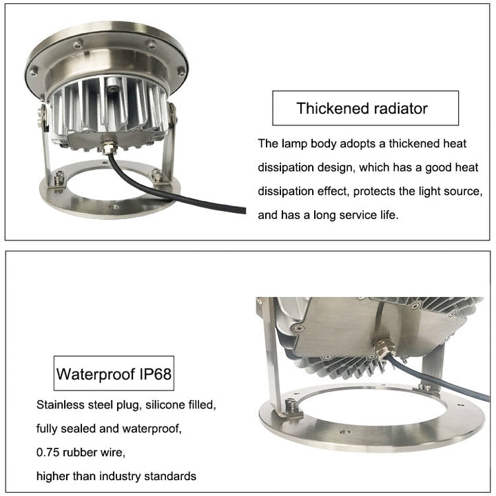 9W Kvadrat Park Landskabs LED Underwater Light Pool Light (Varm Hvid Lys)