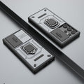 For Samsung Galaxy S24 Ultra 5G Sliding Camshield TPU + PC Stødabsorberende Telefonetui med Holder (grå)