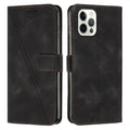 For iPhone 13 Pro Max Dream Triangle Læder Telefon Etui med Skulderrem (Sort)