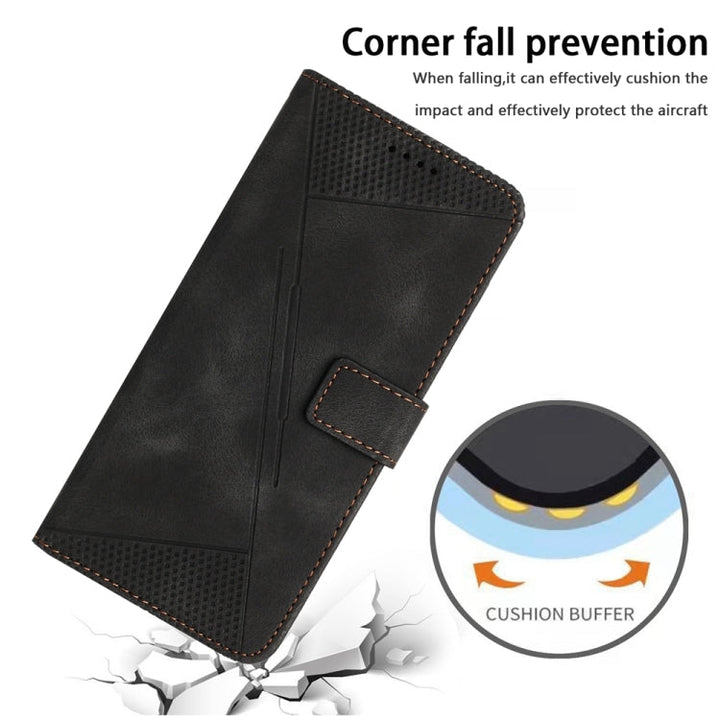For iPhone 13 Pro Max Dream Triangle Læder Telefon Etui med Skulderrem (Sort)