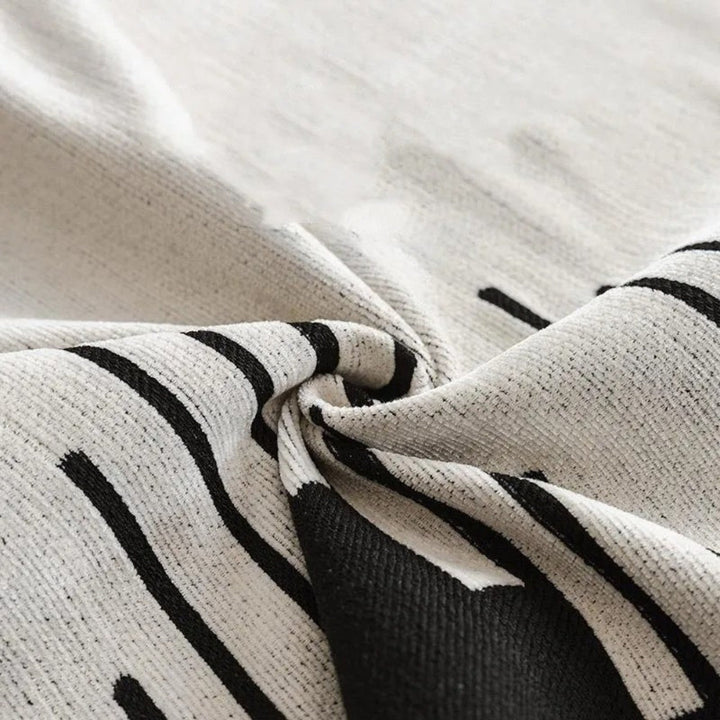 Elegant Sort og Hvid Sofa Cover Beskytter