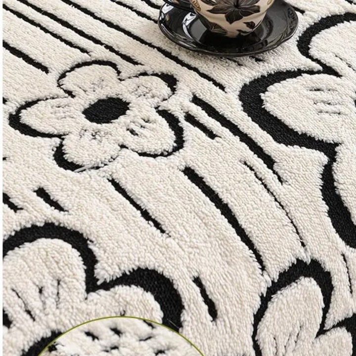 Broderet Blomst Blød Sofadække