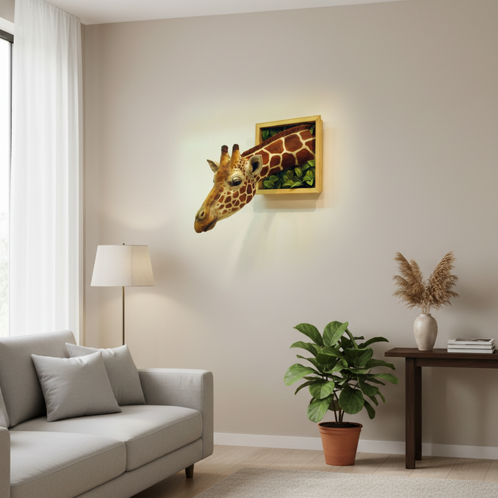 Giraffehoved - Vægdekoration - 3D skulptur - Livsstørrelse dekoration