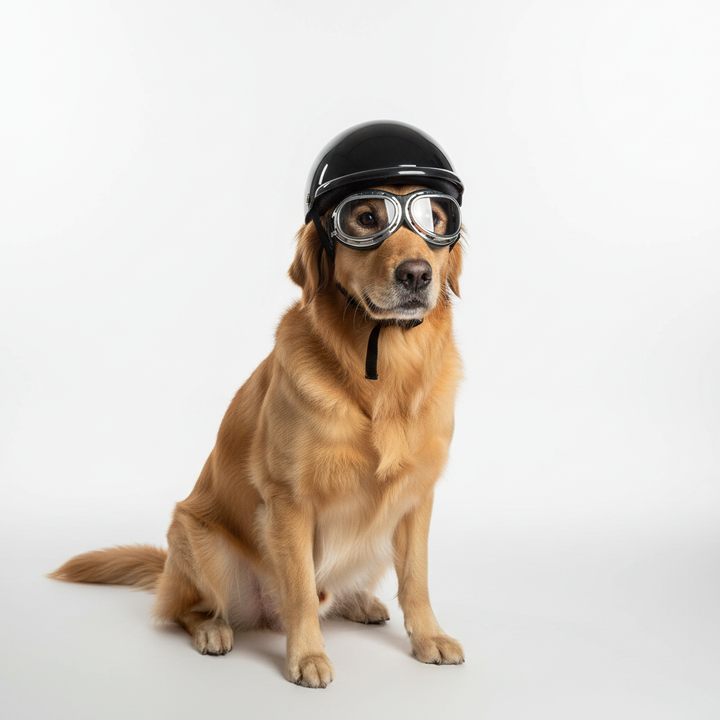 Motorcykelhjelm og Goggles til Hunde – Trendy og Sikker