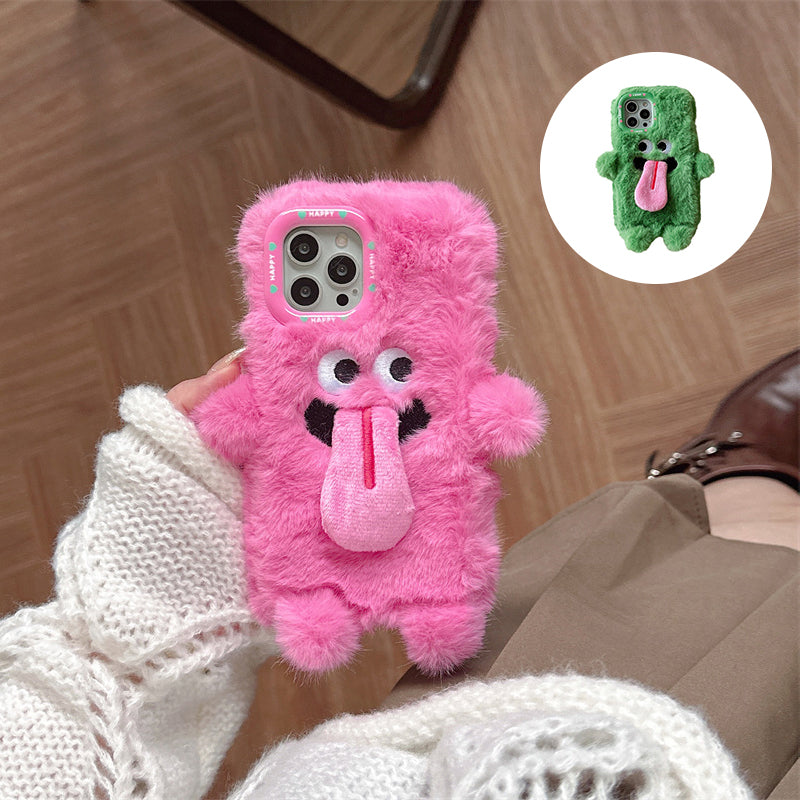 Sjovt Tunge Stikkende Plush Telefon Etui Til iPhone