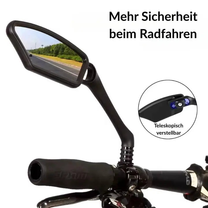 Cykelspejl lavet af rustfrit stål – brudsikkert &amp; 360° roterbart for mere sikkerhed