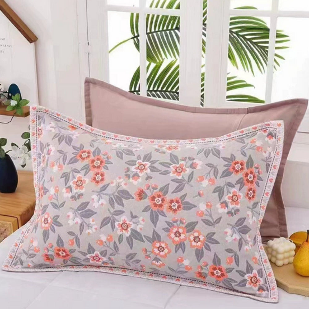 Blomsterprint Bomulds Pudebetræk | 2stk