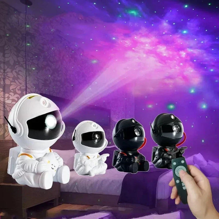 Galaxy Stjernehimmel Projektør Lampe - Astronaut LED Projektion Natlys til Soveværelse |