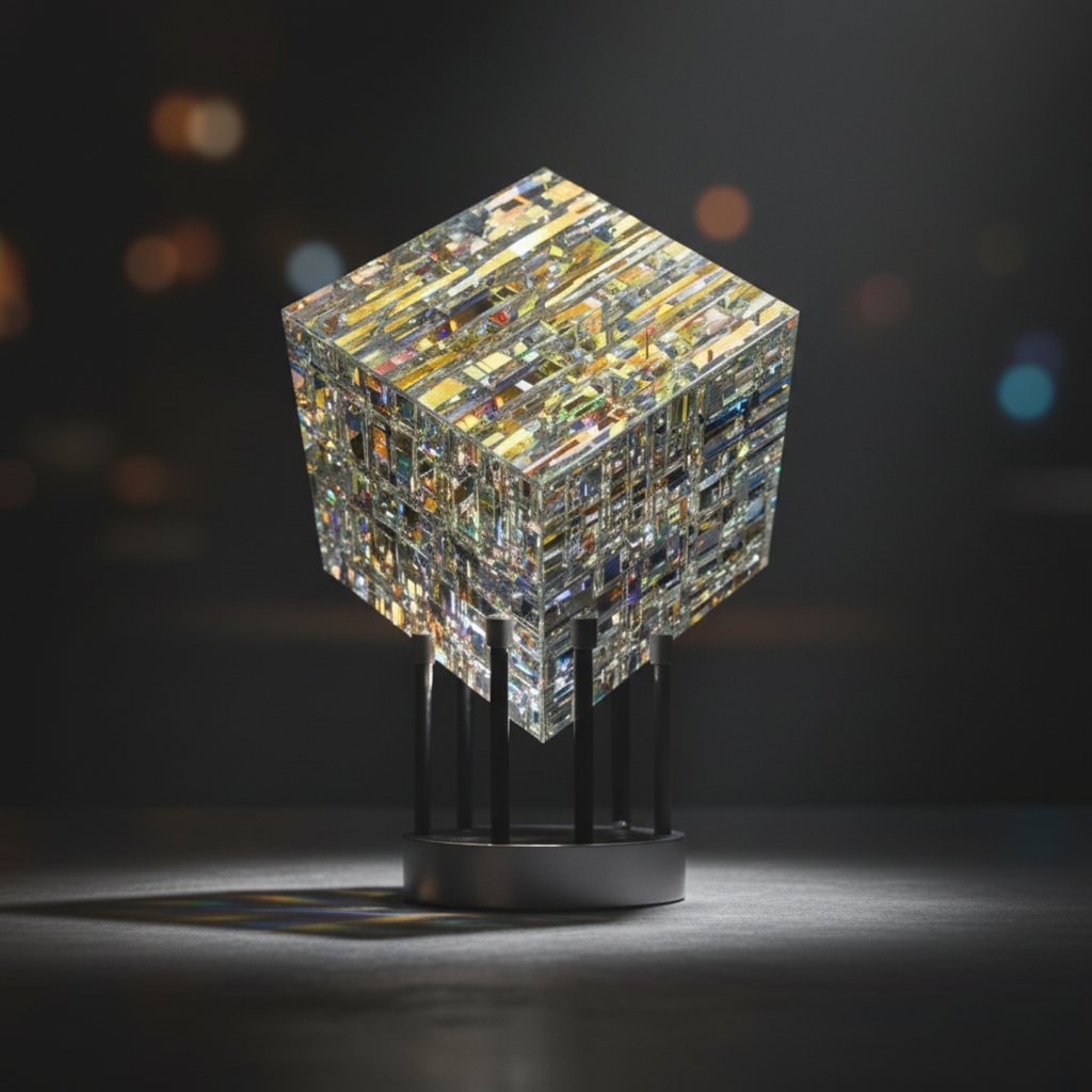 ChromaticCube Krystal Regnbue Refraktions Kunst | Moderne Skrivebords Dekor &amp; Midtpunkt