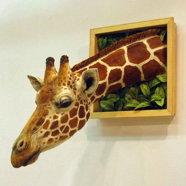 Giraffehoved - Vægdekoration - 3D skulptur - Livsstørrelse dekoration