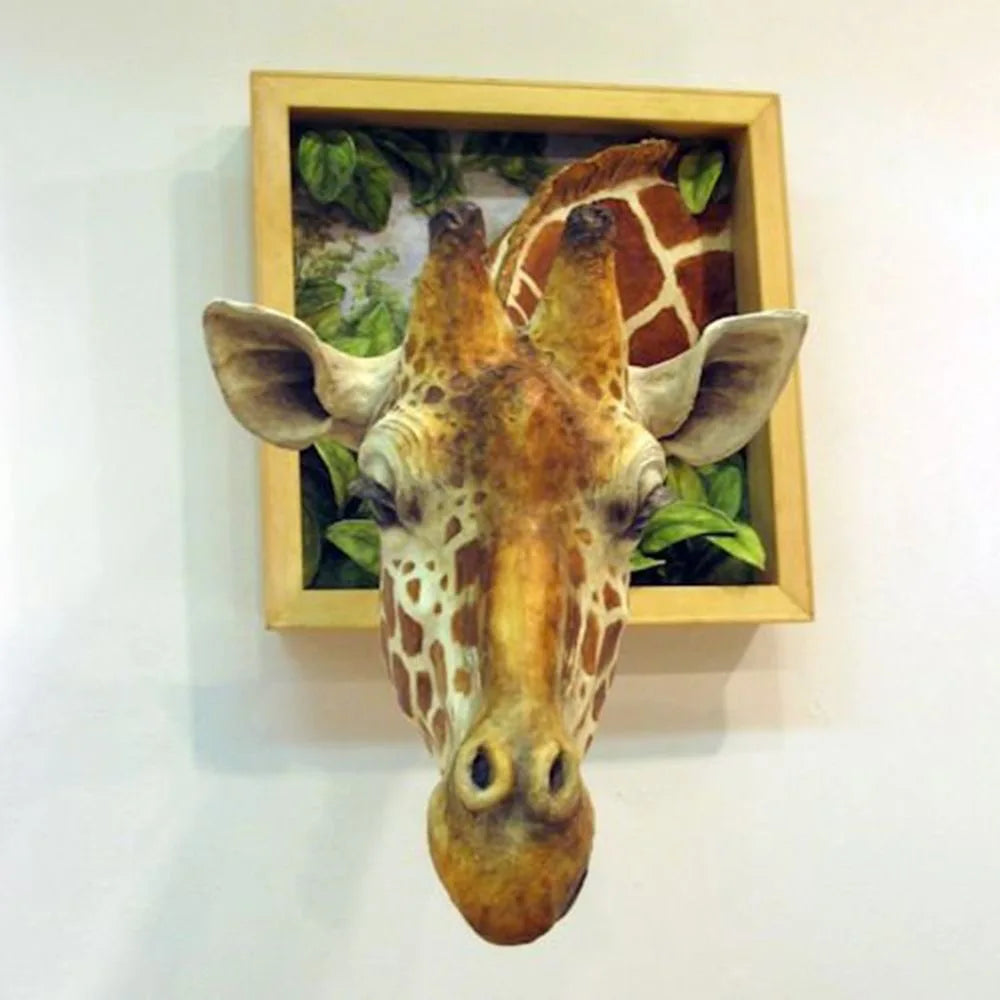Giraffehoved - Vægdekoration - 3D skulptur - Livsstørrelse dekoration