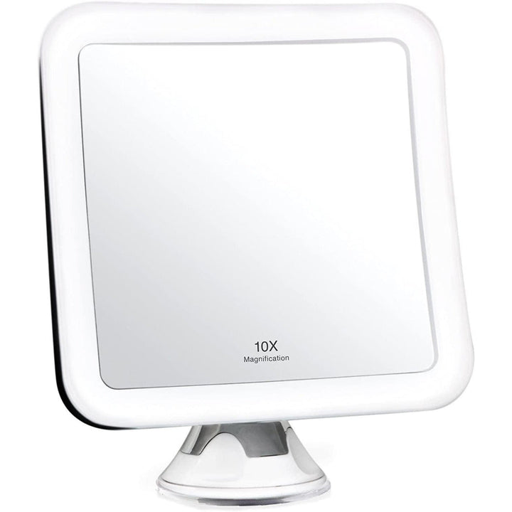 GlowView 10X Belyst Forstørrelsesspejl med LED &amp; Sugekop – Bærbart Makeup Spejl