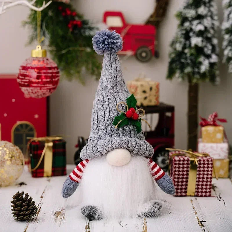 LED Jule Gnome | Strikket Design med Nattelys | Glødende Jule Dekoration | Varm &amp; Hyggelig