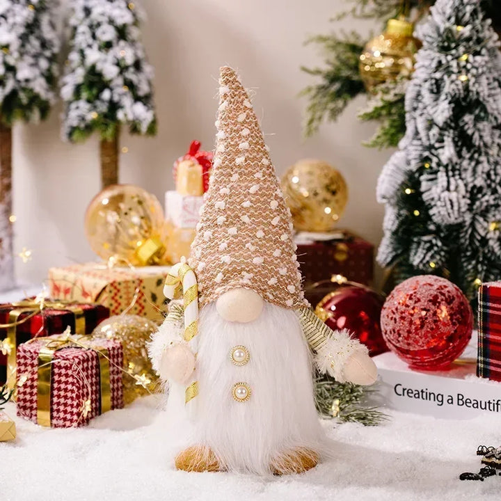 LED Jule Gnome | Strikket Design med Nattelys | Glødende Jule Dekoration | Varm &amp; Hyggelig