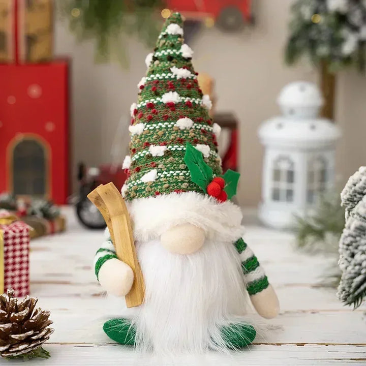 LED Jule Gnome | Strikket Design med Nattelys | Glødende Jule Dekoration | Varm &amp; Hyggelig
