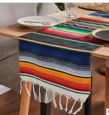 Boho Vibrant Mexicansk Serape Tæppe