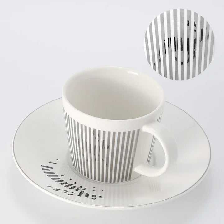 Kreativ dynamisk SLR kop Leopard anamorfisk zebra kop Luycho kaffe te kop sæt med underlag 90ml-225ml