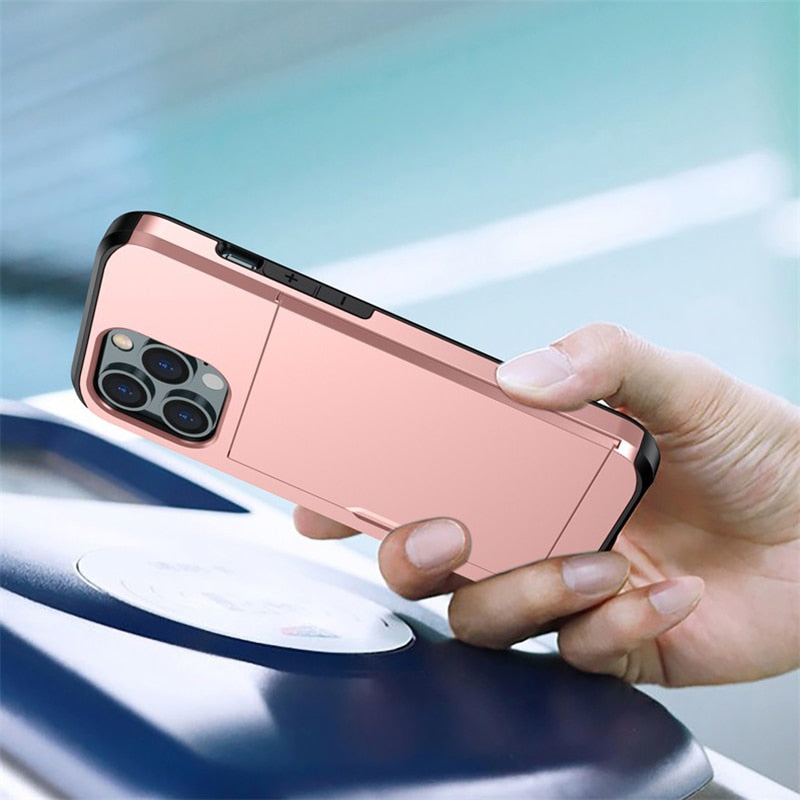 Business Armor Slide Wallet iPhone Cover