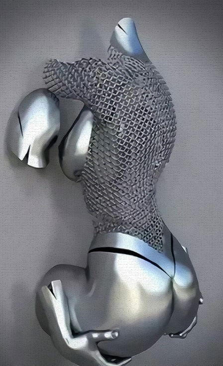 Metal Figur Statuer Stilarter Abstrakt Lærred Maleri Par Vægkunst Kærlighed Skulptur Plakat Print Hjem Dekor Living Room Gaver