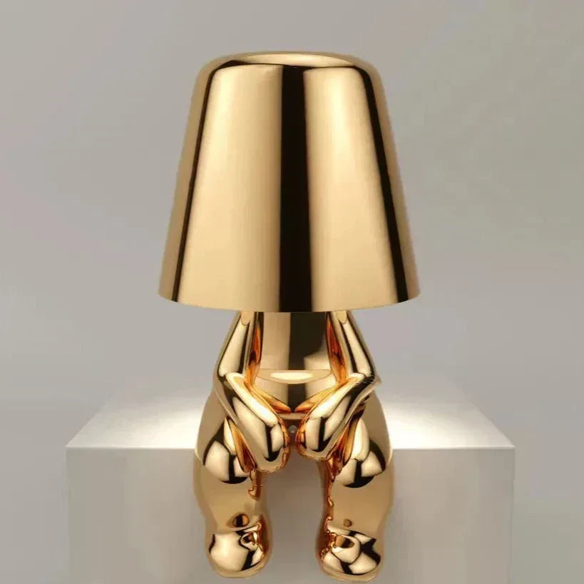Golden Man LED Tænker Bordlampe – Legende Natbordlampe til Soveværelse &amp; Dekor