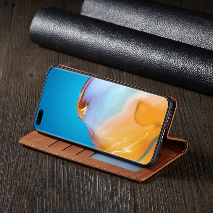 Huawei Cover: Magnetisk Lædertaske til Stilfuld Beskyttelse