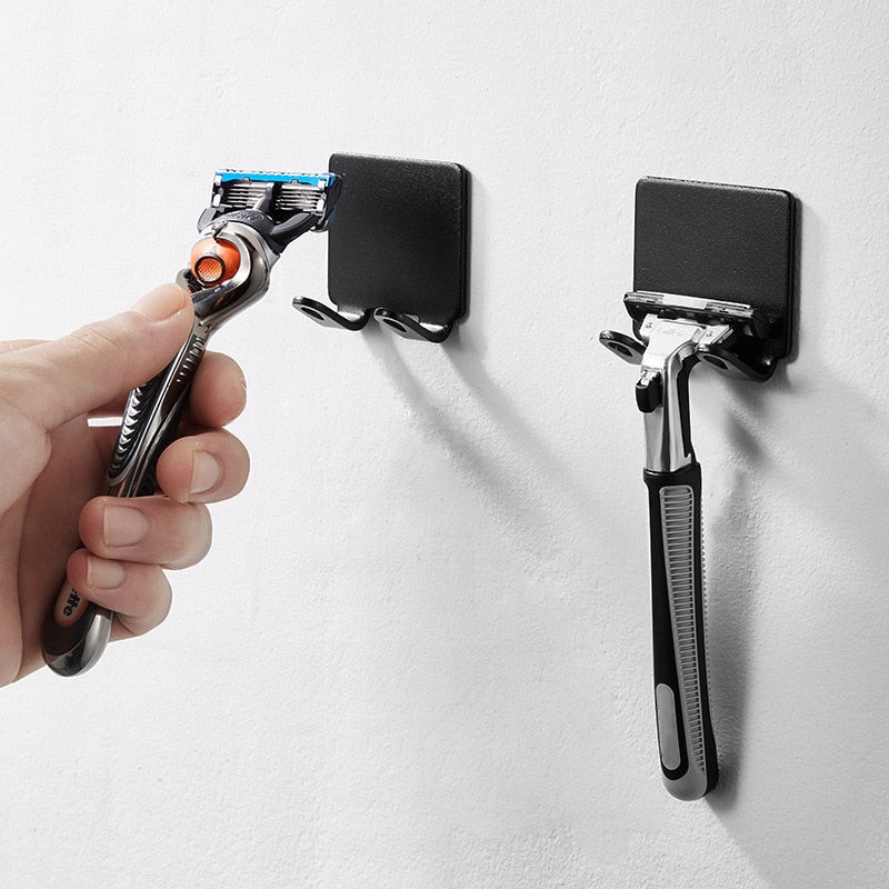 Punch-fri Razor Holder Opbevaringskrog (1/2/3 Stykker) - Vægmonteret Herrebarberingshylde til Badeværelset