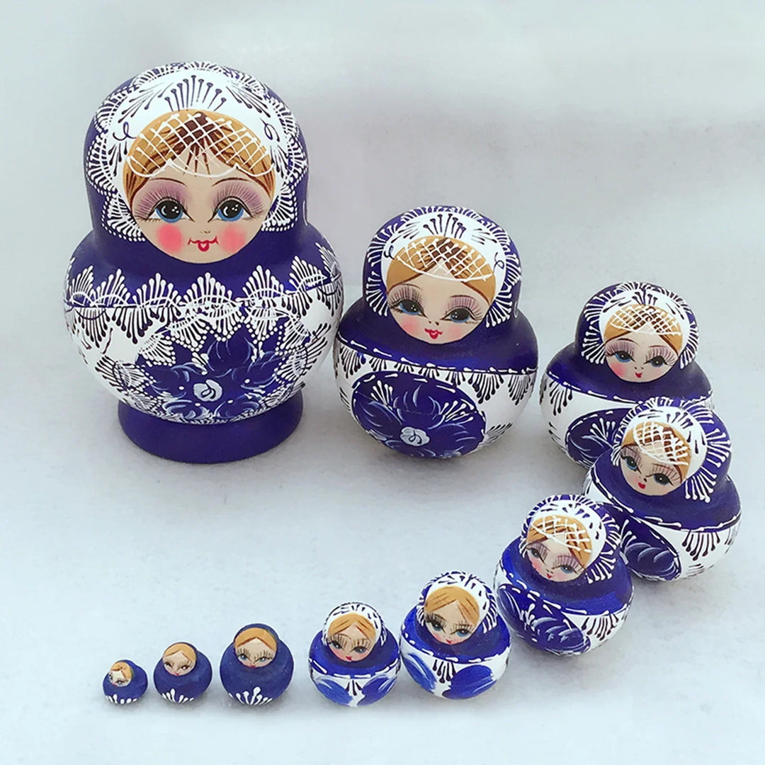 10 stk./sæt træ russiske matryoshka dukker