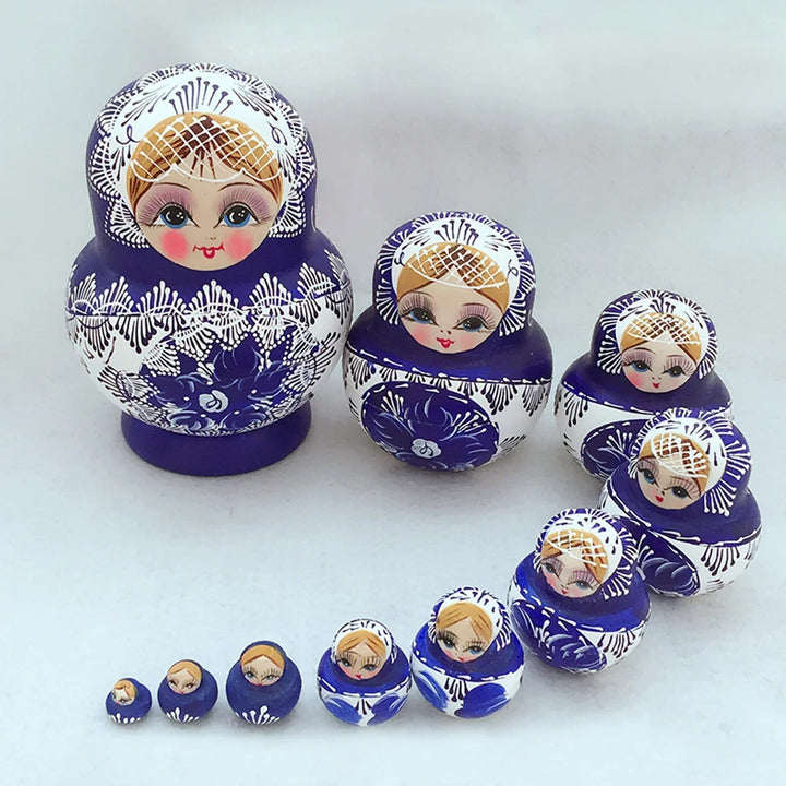 10 stk./sæt træ russiske matryoshka dukker