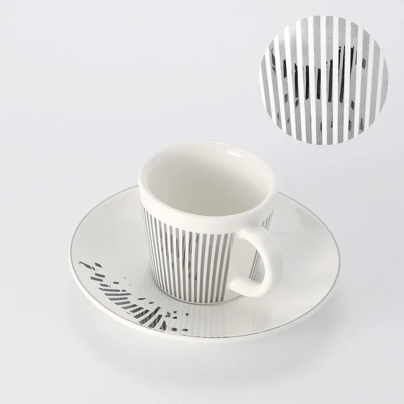 Kreativ dynamisk SLR kop Leopard anamorfisk zebra kop Luycho kaffe te kop sæt med underlag 90ml-225ml