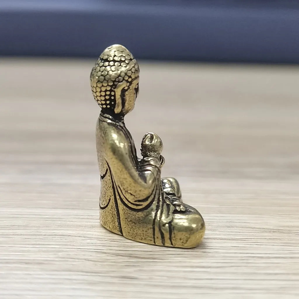 10 stk mini messing siddende Buddha statue figur til rejse buddhisme tilbedelse hjem kontor skrivebordsdekoration