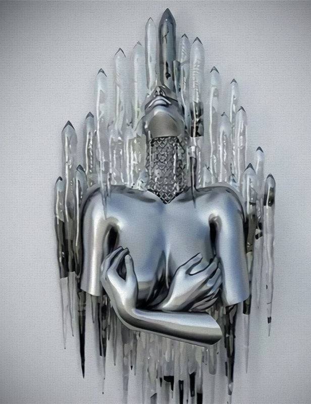Metal Figur Statuer Stilarter Abstrakt Lærred Maleri Par Vægkunst Kærlighed Skulptur Plakat Print Hjem Dekor Living Room Gaver