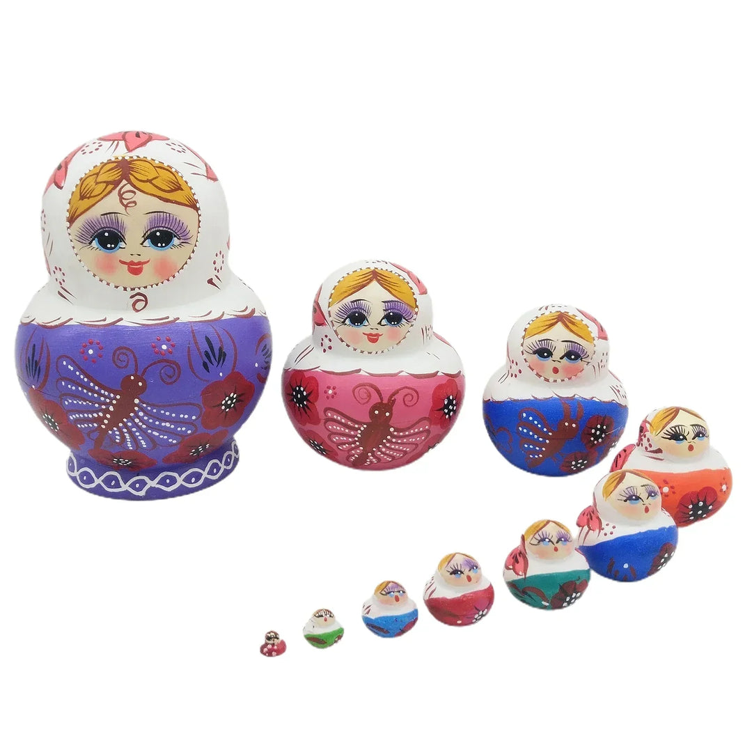10 stk./sæt træ russiske matryoshka dukker