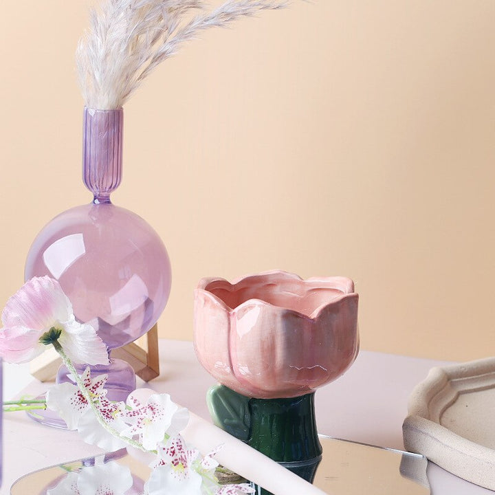 Lilla Lysestage lavet af Glas