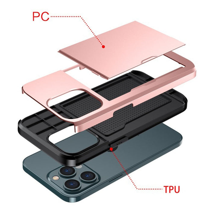 Business Armor Slide Wallet iPhone Cover